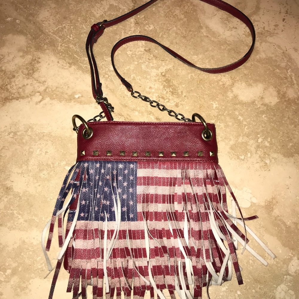 Fringe American Flag crossbody